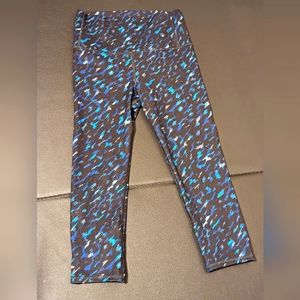 Blue Leopard Print Capri's